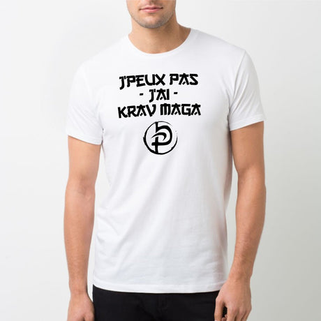 T-Shirt Homme J'peux pas j'ai krav maga Blanc