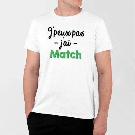 T-Shirt Homme J'peux pas j'ai match Blanc