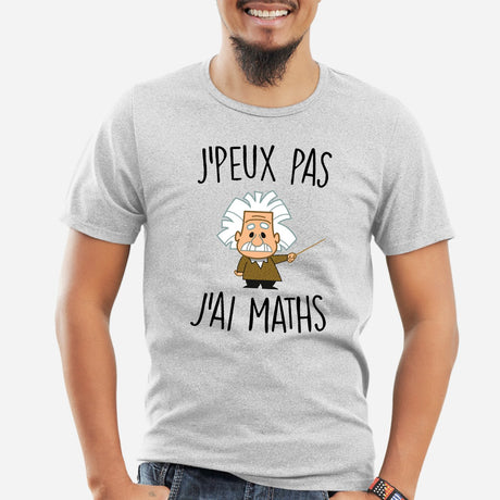 T-Shirt Homme J'peux pas j'ai maths Gris