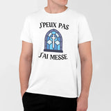 T-Shirt Homme J'peux pas j'ai messe Blanc