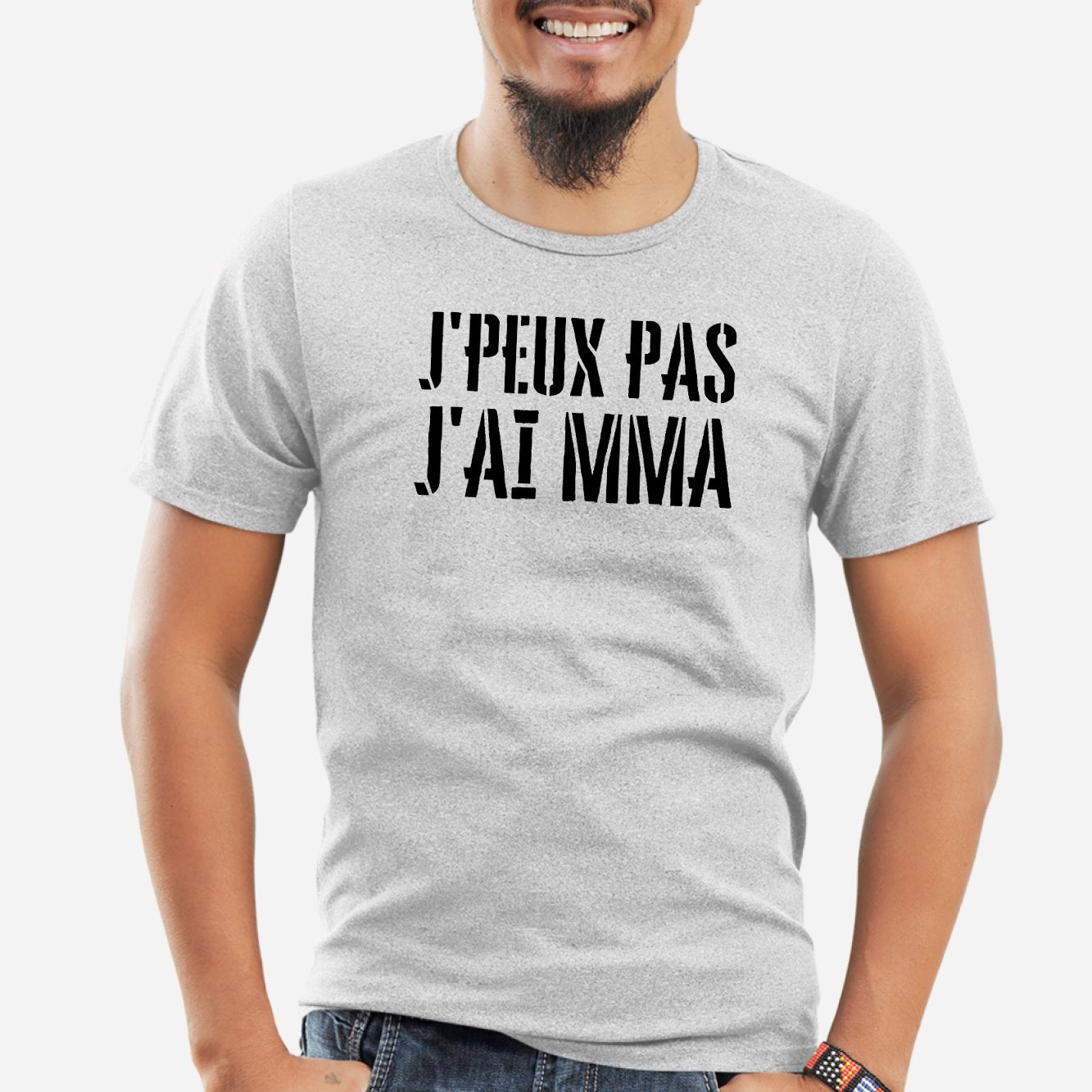 T-Shirt Homme J'peux pas j'ai MMA Gris