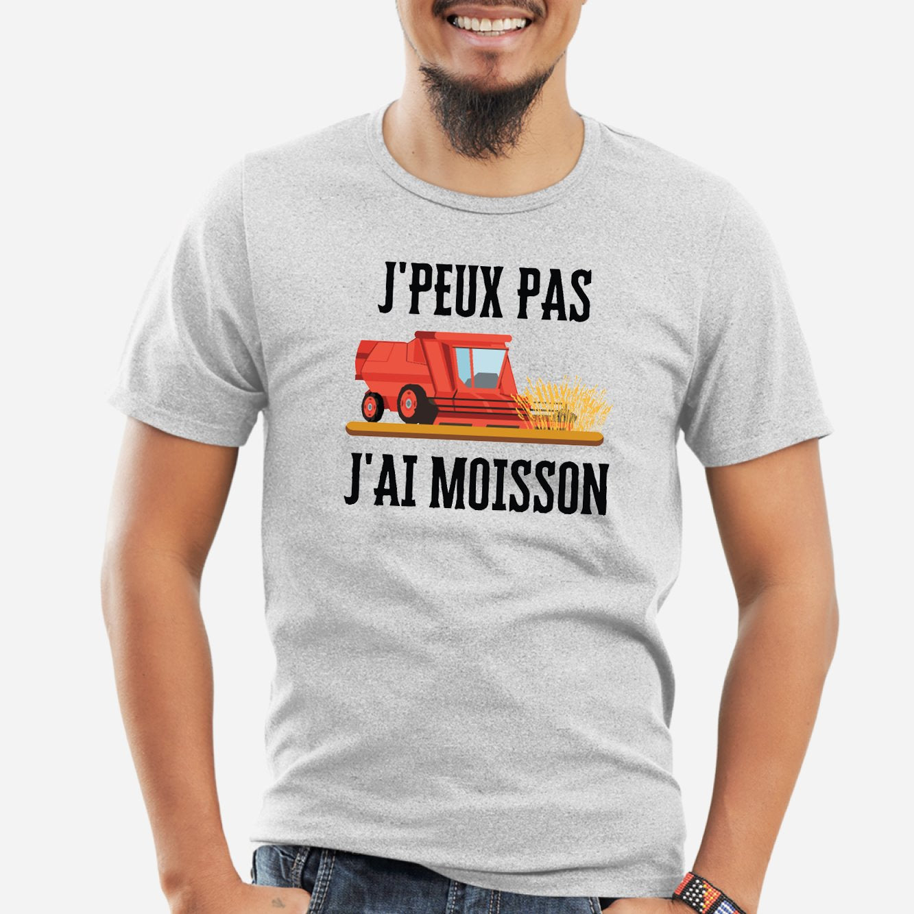 T-Shirt Homme J'peux pas j'ai moisson Gris