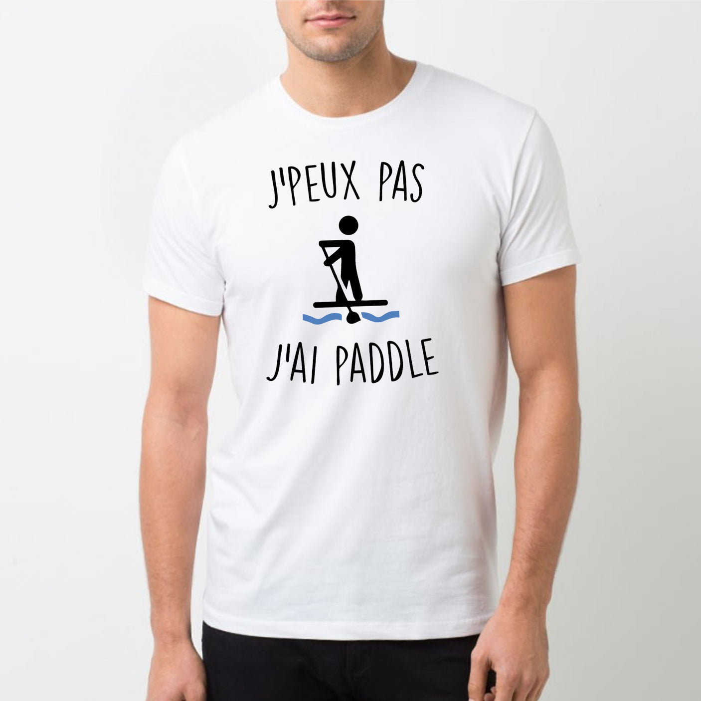 T-Shirt Homme J'peux pas j'ai paddle Blanc