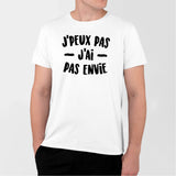 T-Shirt Homme J'peux pas j'ai pas envie Blanc