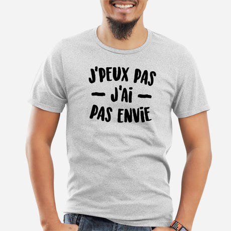 T-Shirt Homme J'peux pas j'ai pas envie Gris