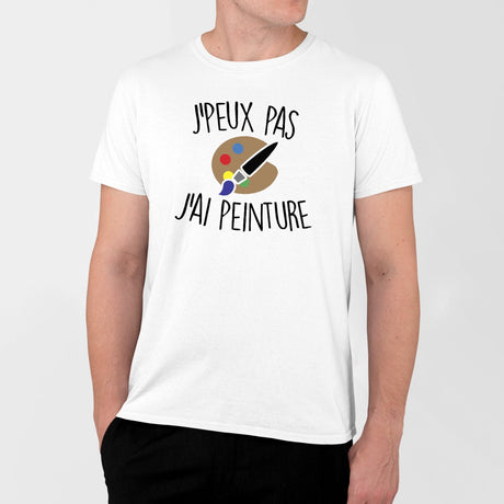 T-Shirt Homme J'peux pas j'ai peinture Blanc