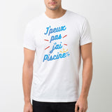 T-Shirt Homme J'peux pas j'ai piscine Blanc