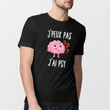 T-Shirt Homme J'peux pas j'ai psy Noir