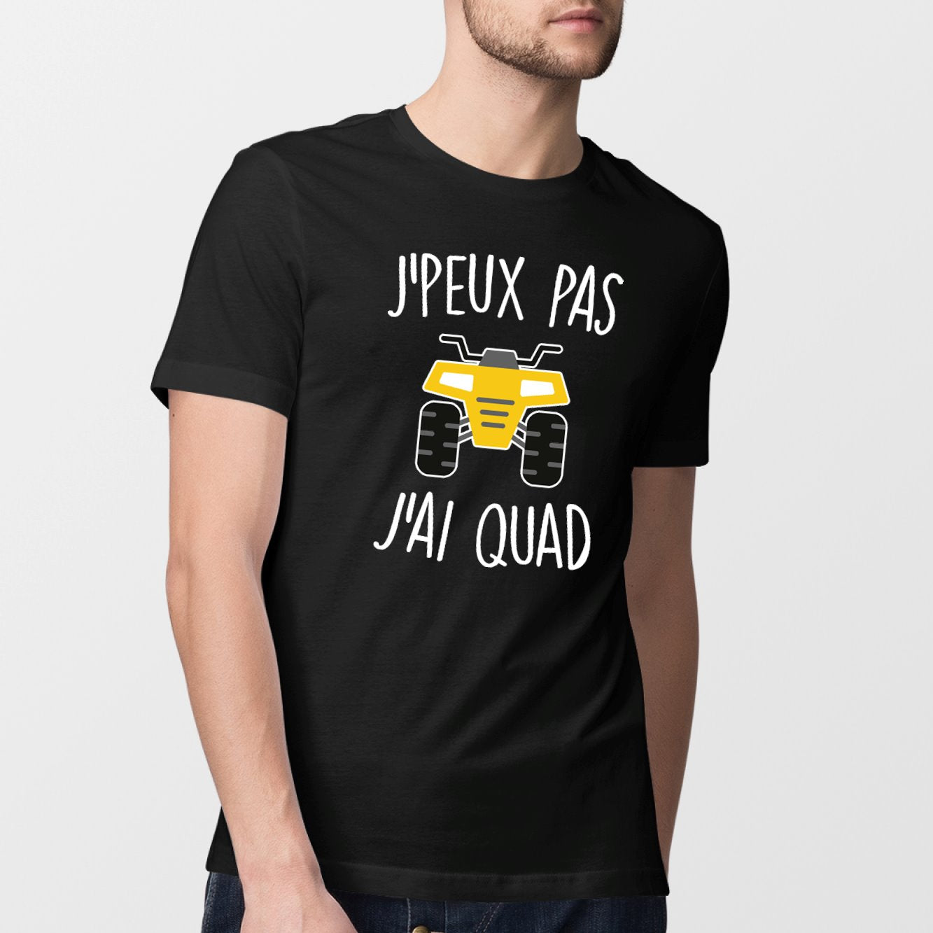 T-Shirt Homme J'peux pas j'ai quad Noir