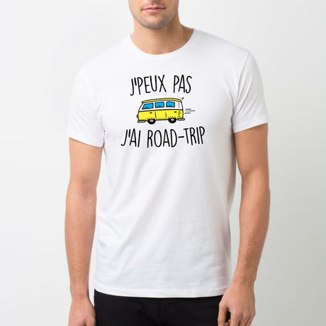 T-Shirt Homme J'peux pas j'ai road-trip Blanc