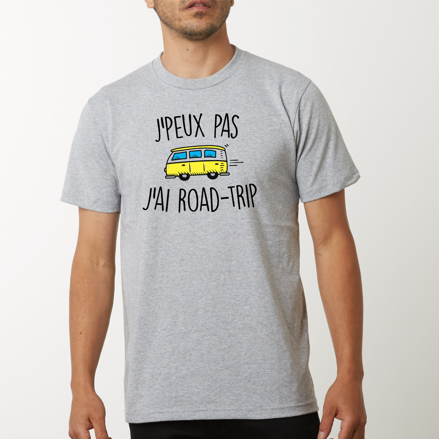 T-Shirt Homme J'peux pas j'ai road-trip Gris