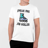 T-Shirt Homme J'peux pas j'ai roller Blanc