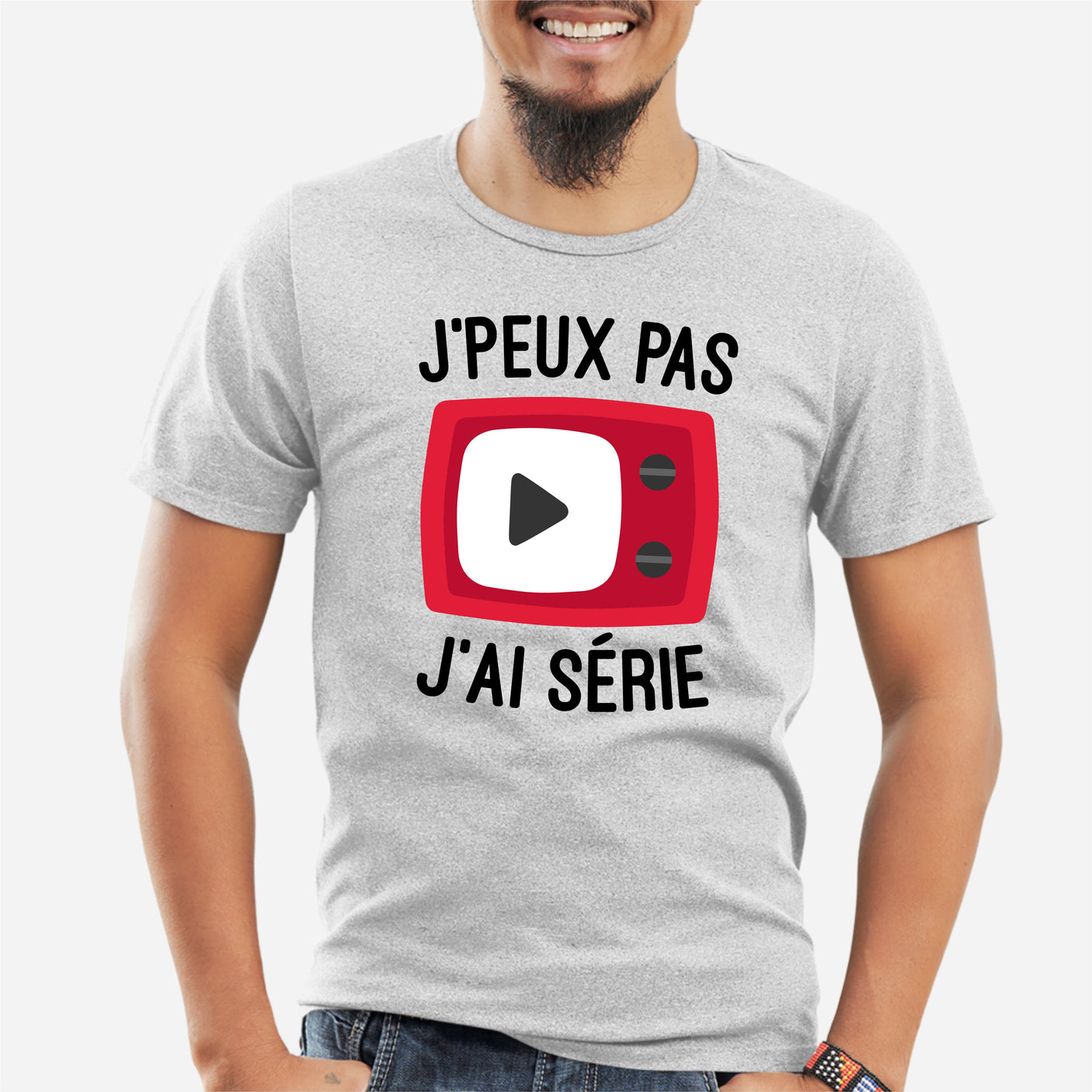 T-Shirt Homme J'peux pas j'ai série Gris