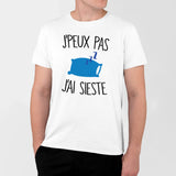 T-Shirt Homme J'peux pas j'ai sieste Blanc