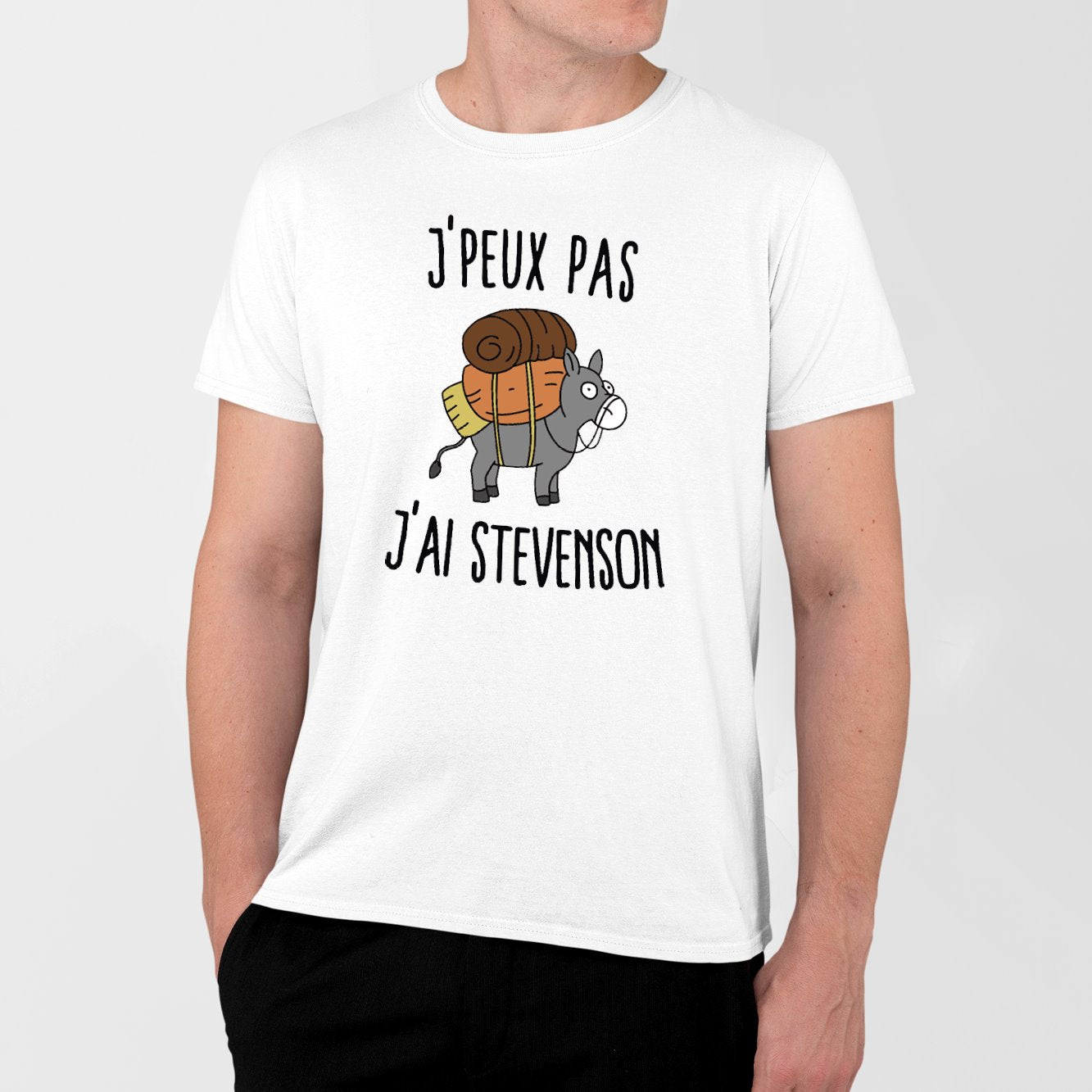 T-Shirt Homme J'peux pas j'ai Stevenson Blanc