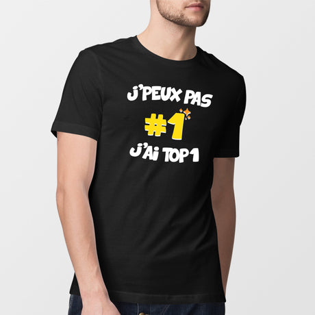 T-Shirt Homme J'peux pas j'ai TOP1 Noir