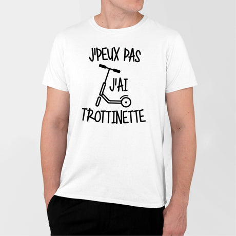 T-Shirt Homme J'peux pas j'ai trottinette Blanc