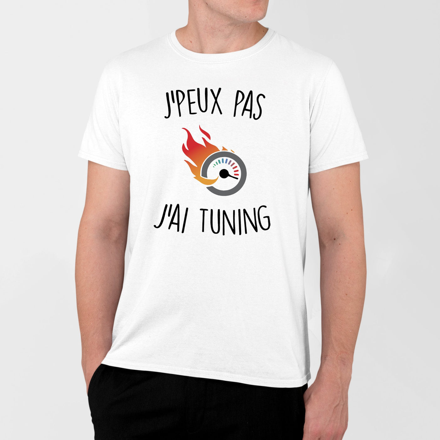 T-Shirt Homme J'peux pas j'ai tuning Blanc