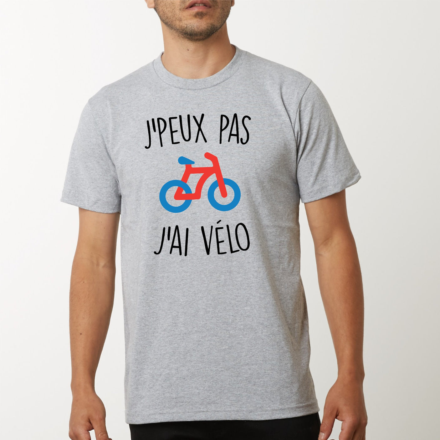 T-Shirt Homme J'peux pas j'ai vélo Gris