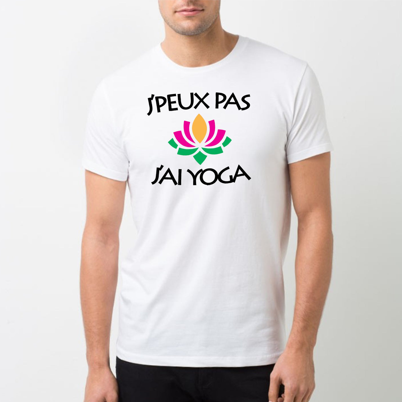 T-Shirt Homme J'peux pas j'ai yoga Blanc