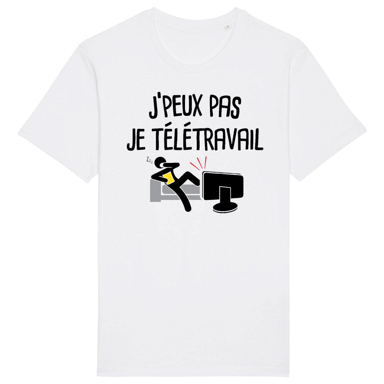 T-Shirt Homme J'peux pas je télétravail 