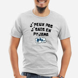 T-Shirt Homme J'peux pas j'suis en pyjama Gris