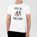 T-Shirt Homme J'peux pas j'vais courir Blanc