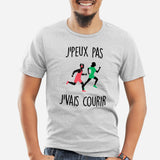 T-Shirt Homme J'peux pas j'vais courir Gris