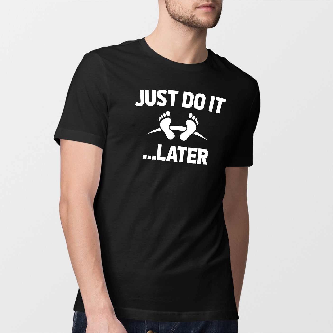 T-Shirt Homme Just do it later Noir