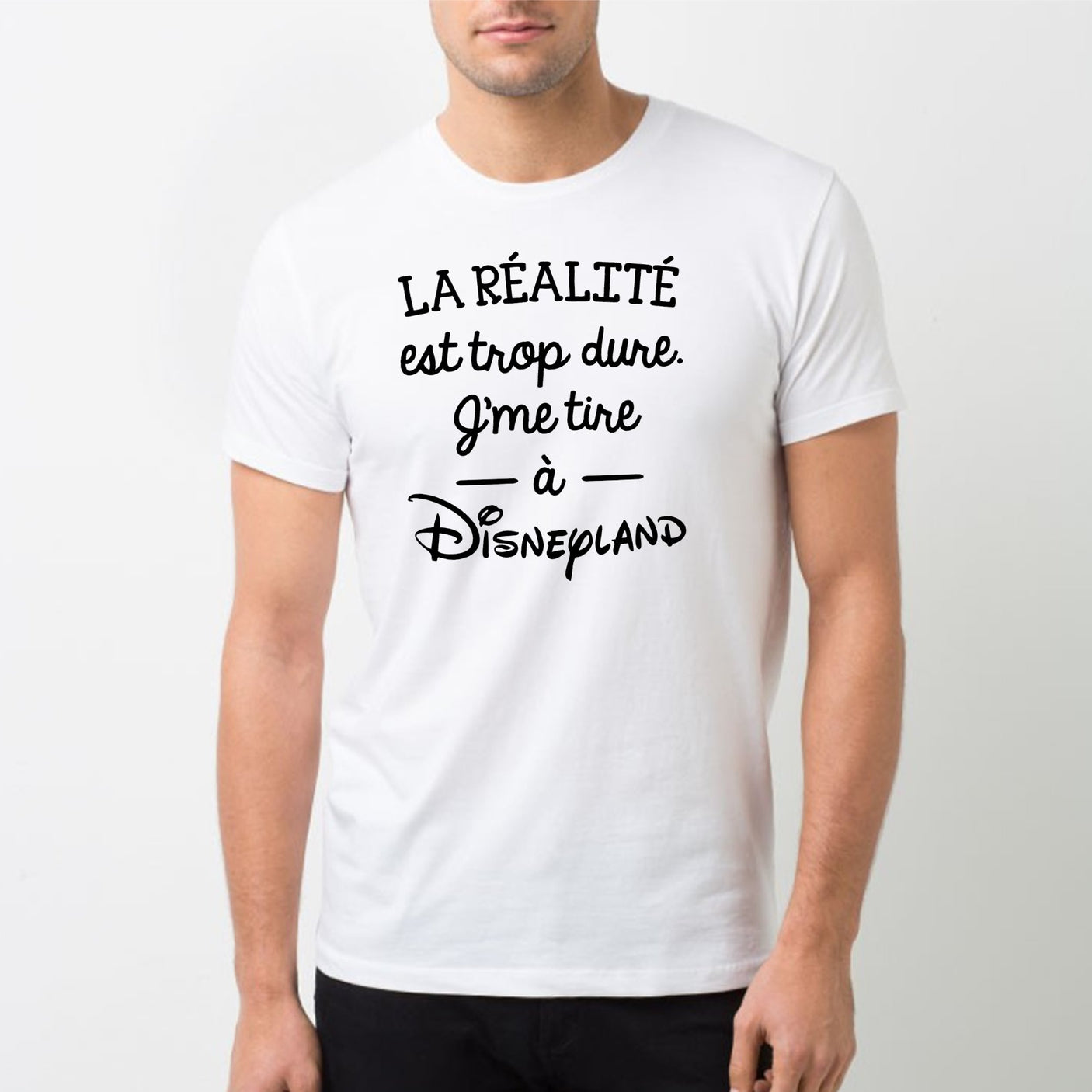 T-Shirt Homme La réalité est trop dure Blanc