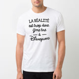 T-Shirt Homme La réalité est trop dure Blanc