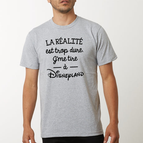 T-Shirt Homme La réalité est trop dure Gris