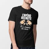 T-Shirt Homme L'apéro recrute Noir