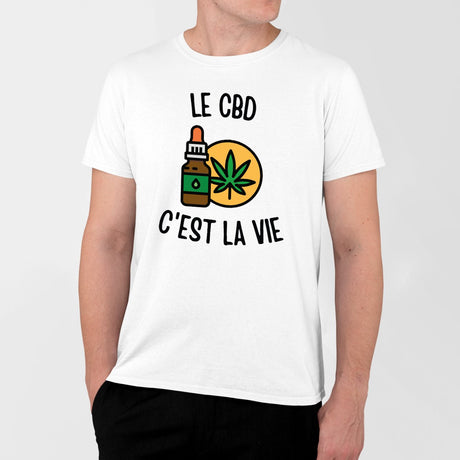 T-Shirt Homme Le CBD c'est la vie Blanc