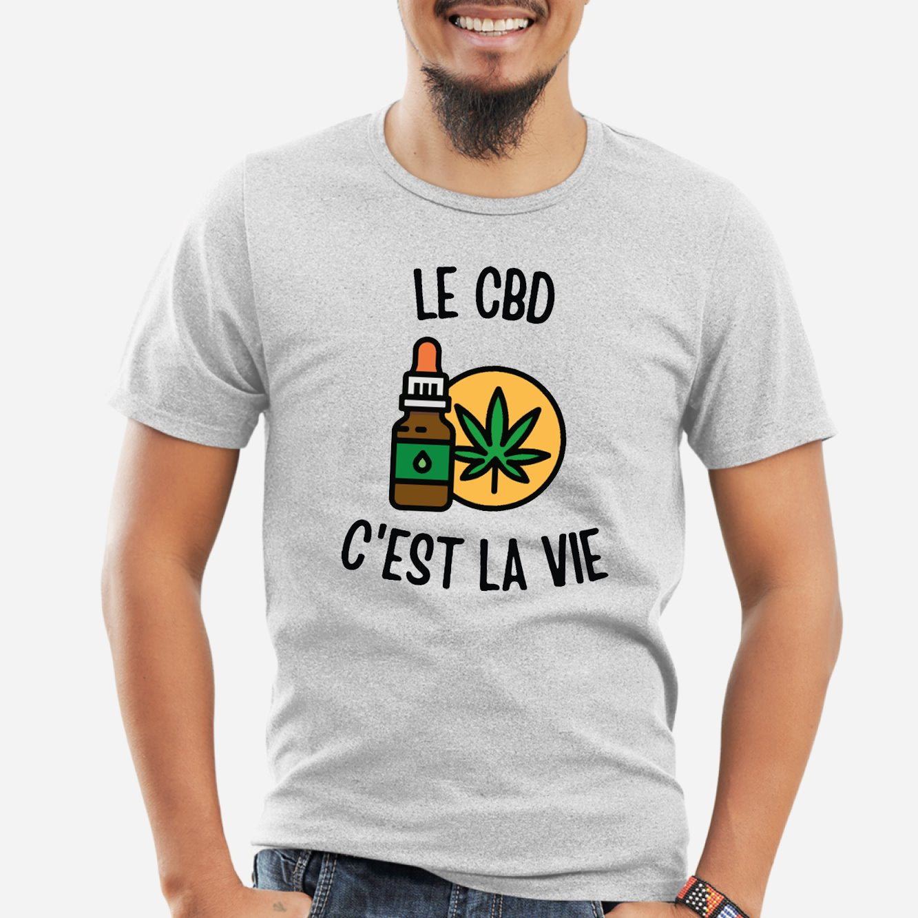 T-Shirt Homme Le CBD c'est la vie Gris