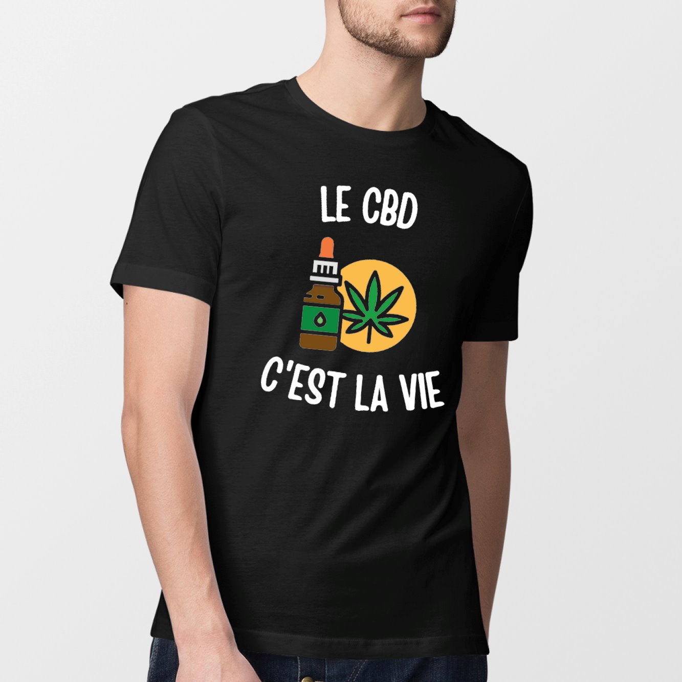 T-Shirt Homme Le CBD c'est la vie Noir