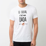 T-Shirt Homme Le cheval c'est mon dada Blanc