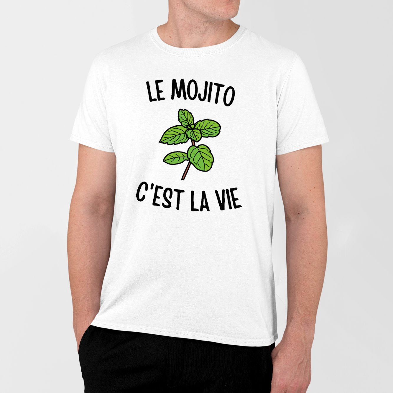 T-Shirt Homme Le mojito c'est la vie Blanc