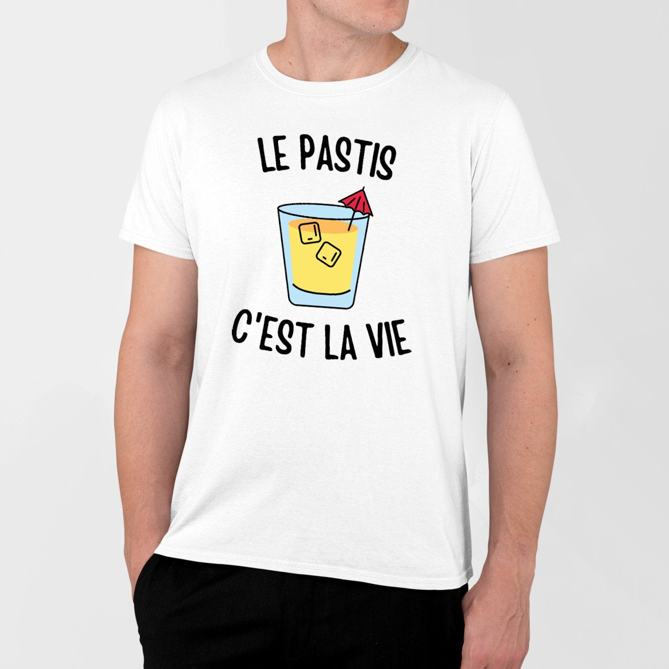 T-Shirt Homme Le pastis c'est la vie Blanc