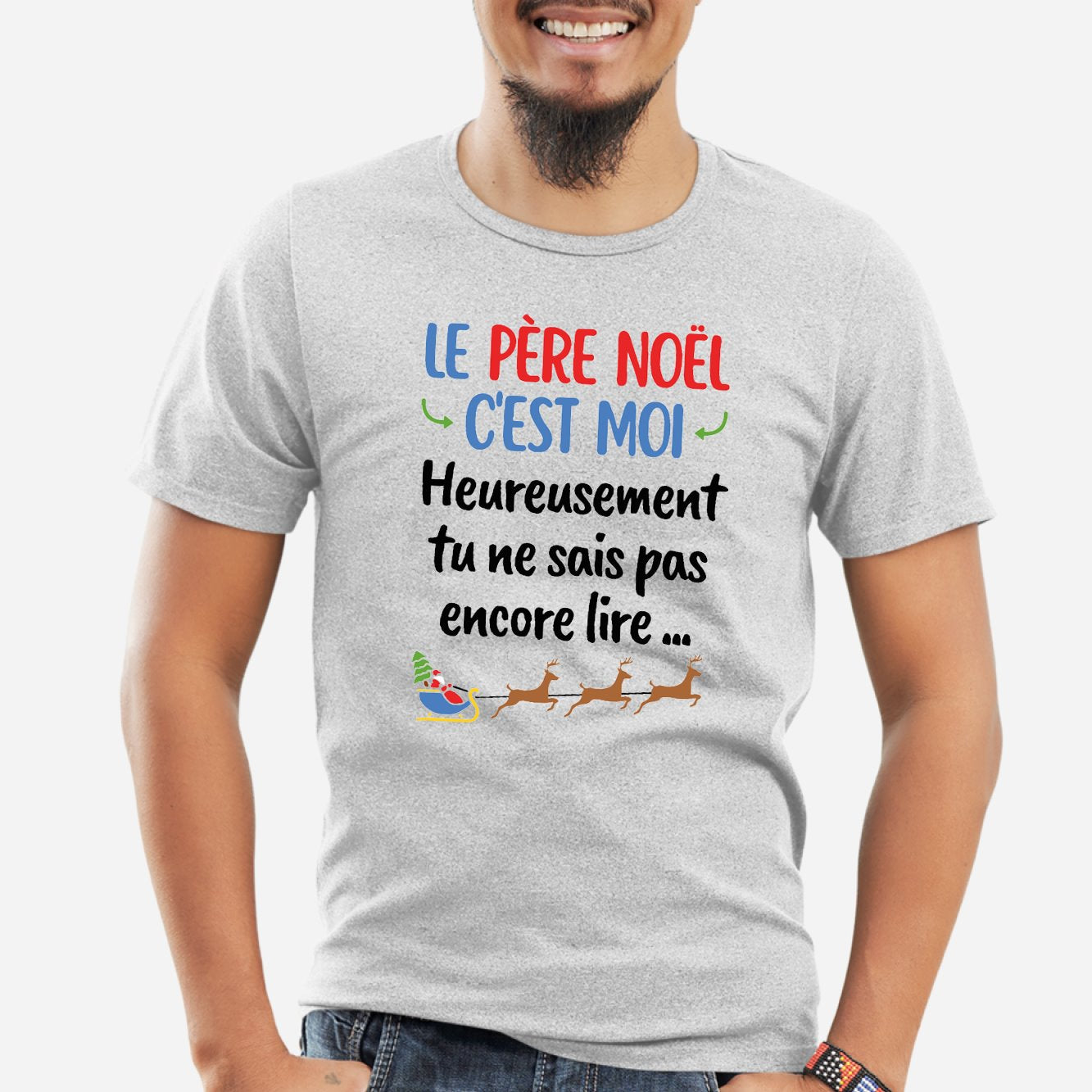 T-Shirt Homme Le Père Noël c'est moi Gris