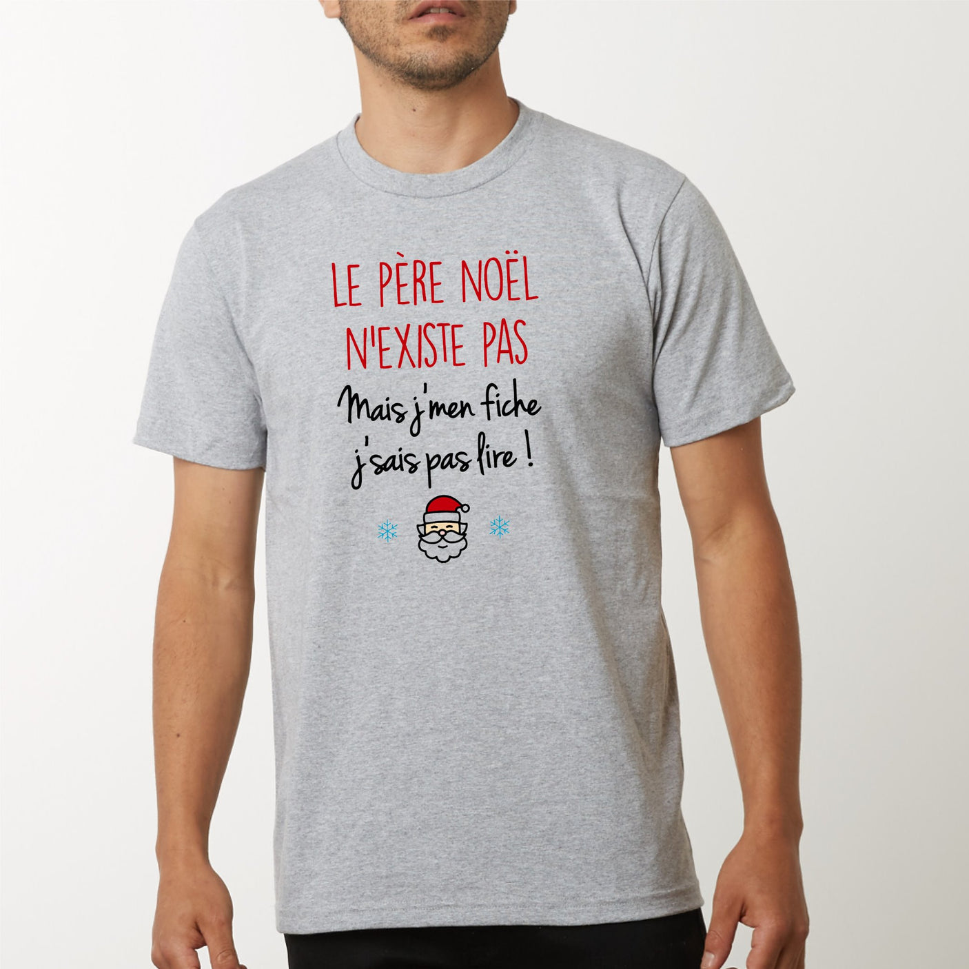 T-Shirt Homme Le père noël n'existe pas Gris