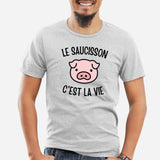 T-Shirt Homme Le saucisson c'est la vie Gris