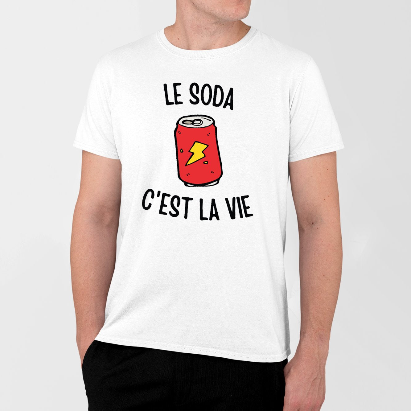 T-Shirt Homme Le soda c'est la vie Blanc