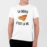 T-Shirt Homme Les crêpes c'est la vie Blanc