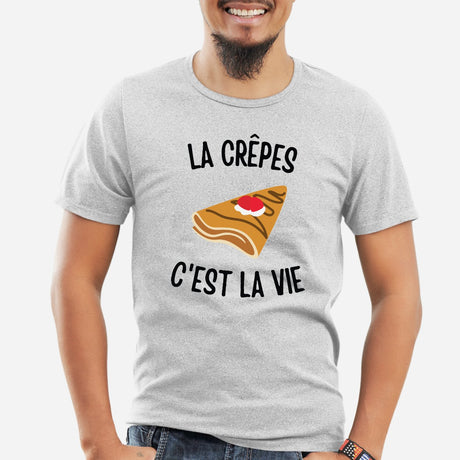 T-Shirt Homme Les crêpes c'est la vie Gris