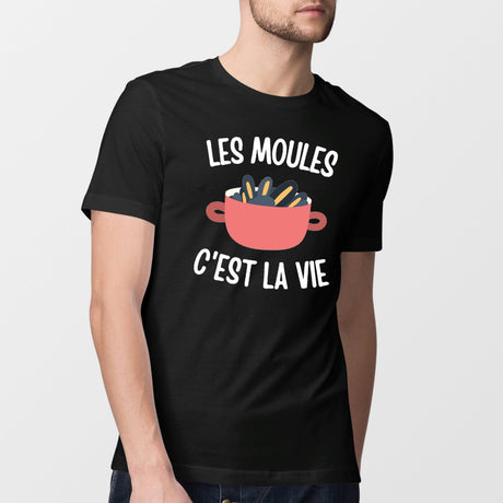 T-Shirt Homme Les moules c'est la vie Noir