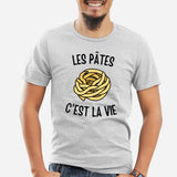 T-Shirt Homme Les pâtes c'est la vie Gris