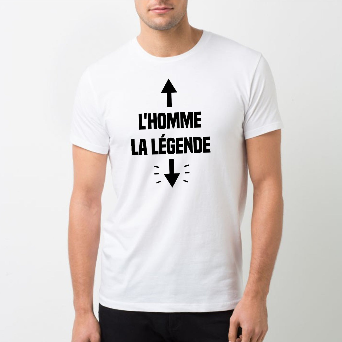 T-Shirt Homme L'homme la légende Blanc