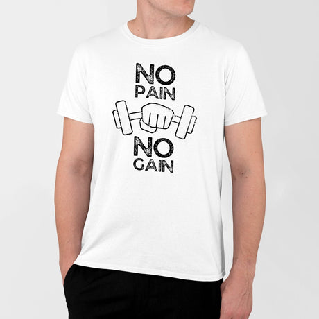 T-Shirt Homme No pain no gain Blanc