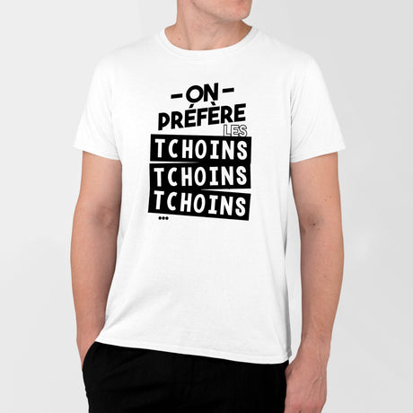 T-Shirt Homme On préfère les tchoins Blanc